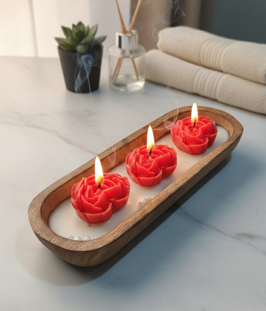 Siyaas Rose Delight – Luxury Floral Candle for Home Decor