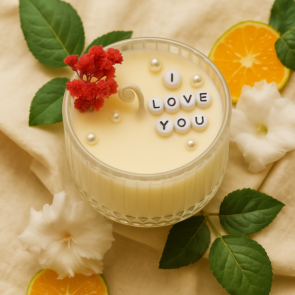 Siyaas "I Love You" Romantic Scented Candle – 200ml | Floral Musk | Handcrafted Luxury