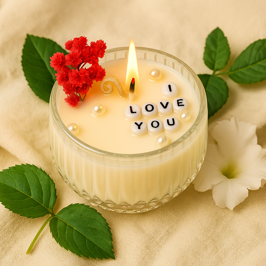 Siyaas "I Love You" Romantic Scented Candle – 200ml | Floral Musk | Handcrafted Luxury